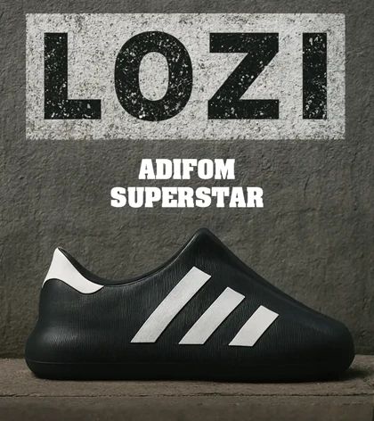 کتانی اسلاید مردانه آدیداس مشکی adiFOM SuperStar مدل 7488