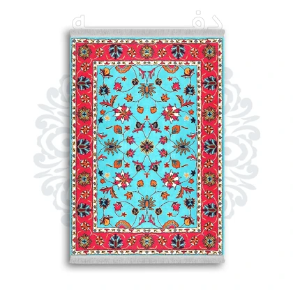 *جدید* فرشینه از جنس پارچه شانل مخمل ترک طرح فانتزی برند دفه کد 563
