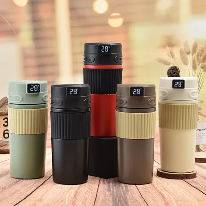 تراول ماگ دما سنج دار دور سیلیکونی