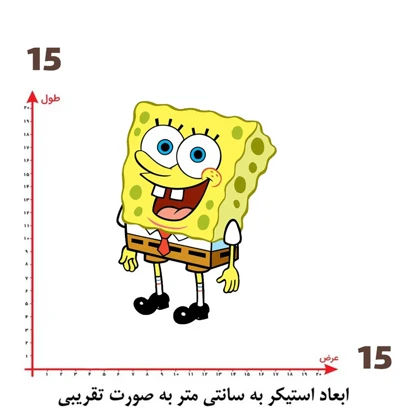 استیکر پارچه و لباس پاد آفرین مدل باب اسفنجی کد 101 ad