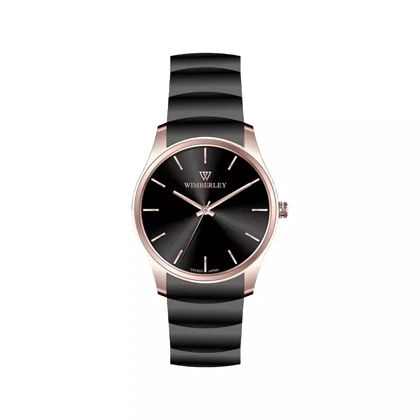 ساعت مچی ویمبرلی مردانه فلزی مشکی قاب رزگلد WB-CS442G-Z