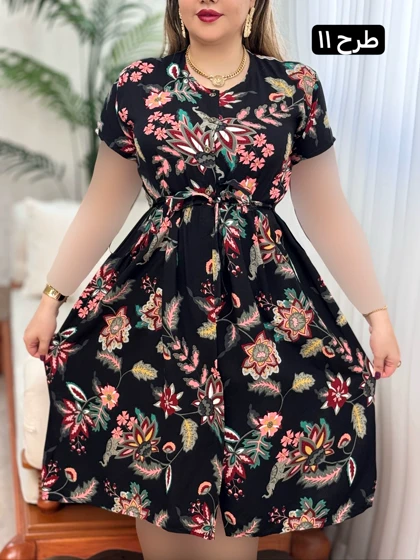 پیراهن نخی فروغ3012
