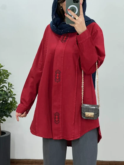 مانتو لینن دکمه مخفی پانیا (ارسال رایگان)