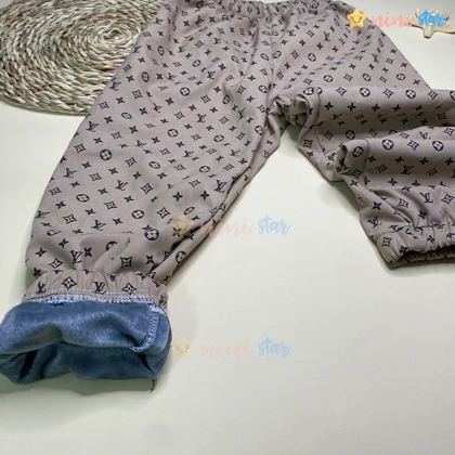 ست هودی شلوار دخترانه داخل خز Louis Vuitton