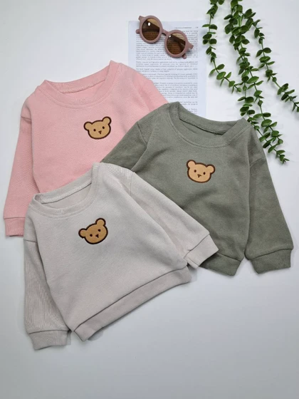 ست بلوز استیکر دار تدی و شلوار