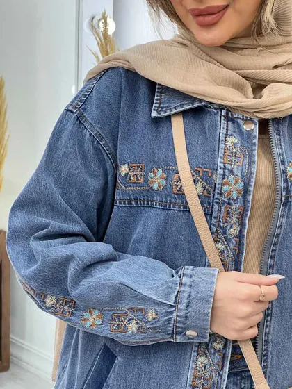 کت جین گلدوزی