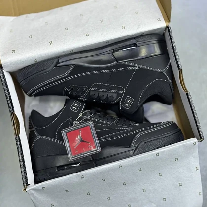 کفش نایک جردن3 تراویس اسکات بلک کت Nike Air Jordan 3 Travis Scott Black Cat