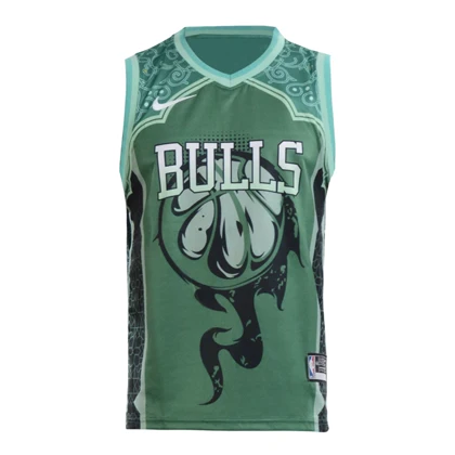 ست رکابی و شلوارک بسکتبالی شیکاگو بولز مدل Nike-DRI FIT-5B104 سبز