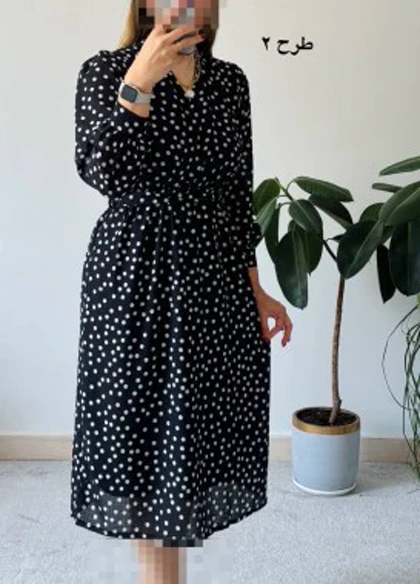 پیراهن حریر سرمه سری 11