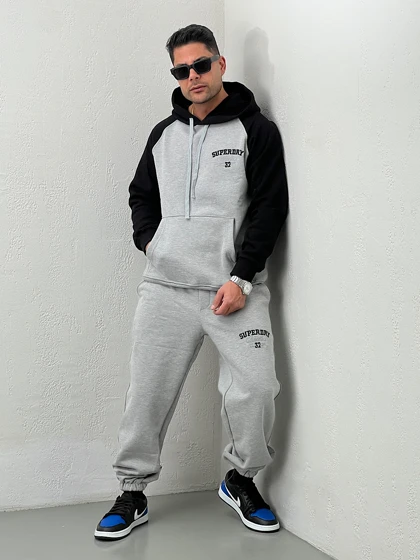 ست مردانه هودی و جاگر گلدوزی