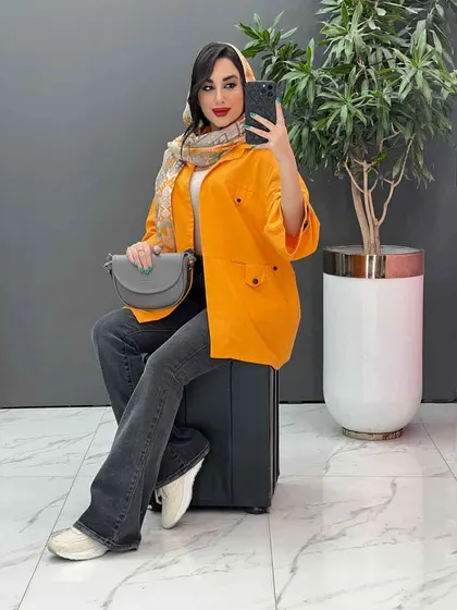 مانتو لینن آستین پاکتی جیب پاگن