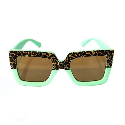 عینک پلنگی بچه گانه رنگ سبز آبی