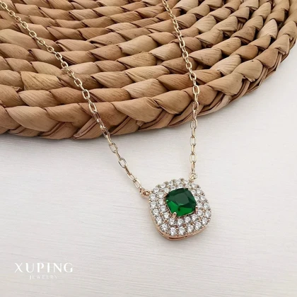 گردنبند زنانه طرح جواهری نگین‌رنگی برند ژوپینگ