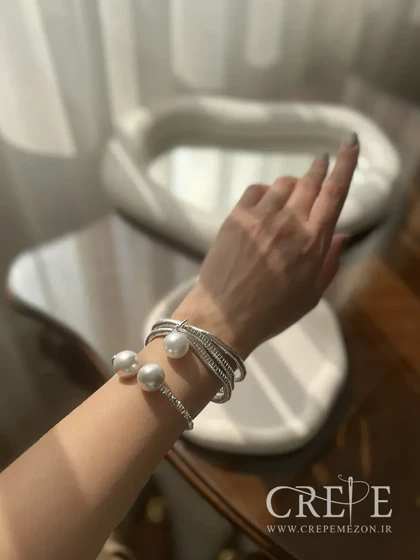 دستبند منطف مروارید دار