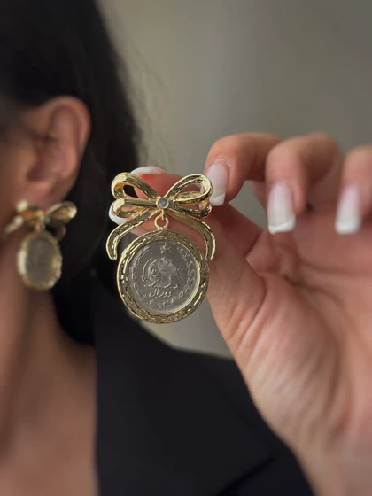 گوشواره سکه پاپیونی