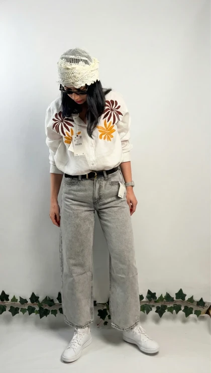 شومیز زارا گلدوزی سفید