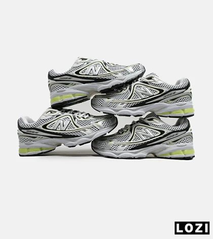 کفش کتانی مردانه و زنانه سفید نقره ای لیمویی NEW BALANCE 1064 مدل 5626