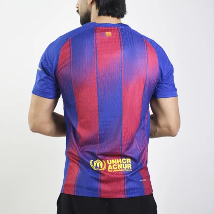 تیشرت فوتبالی پلیری بارسلونا مدل Nike-2025-26 آبی قرمز