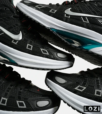 کفش کتانی مردانه و زنانه مشکی نقره ای نایک NIKE P-6000