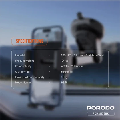هولدر موبایل ماشین پورودو Porodo مدل PDHSM38BK سه کاره