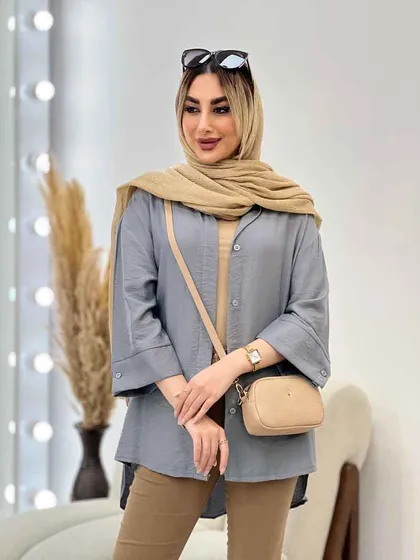 مانتو جلو دکمه بغل چاک