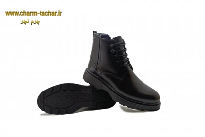 نیم بوت مردانه لوفر بندی بغل زیپ‌دار چرم طبیعی si186