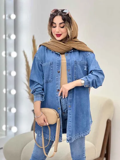 مانتو جین جیب زاپ تیدا