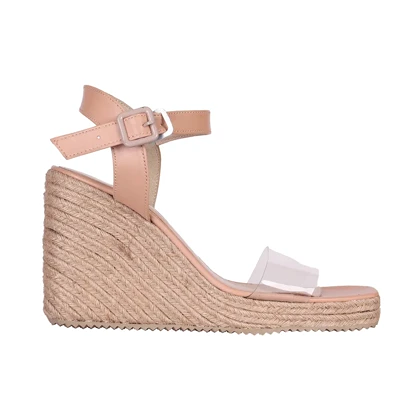 صندل لژدار کنفی سگک دار رنگ ویزون کد 8574