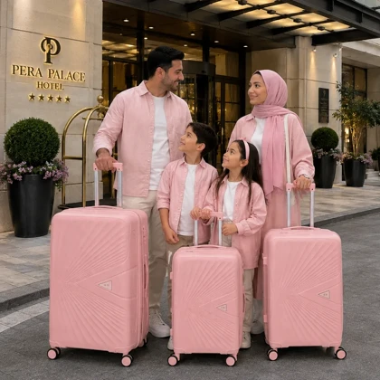 چمدان نشکن فشن مدل FASHION - FSN6969 سری 4 عددی (کیف آرایشی هدیه)