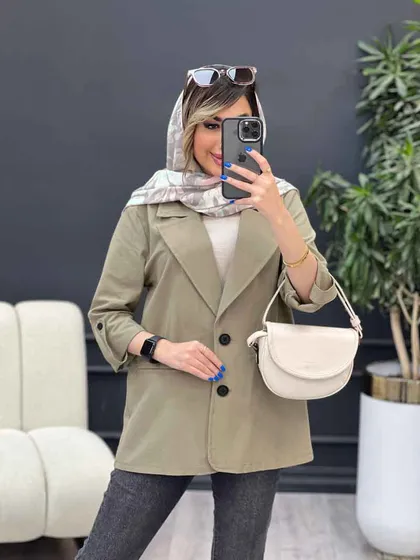 مانتو دو دکمه ثمین