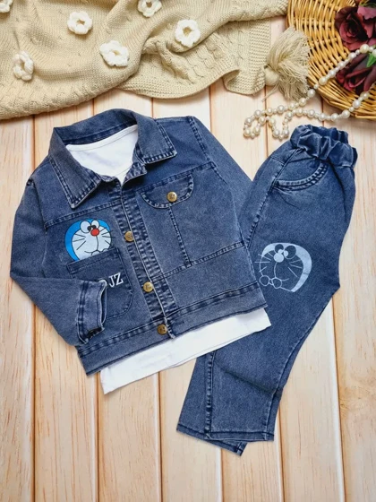 ست سه تیکه جین طرح گارفیلد