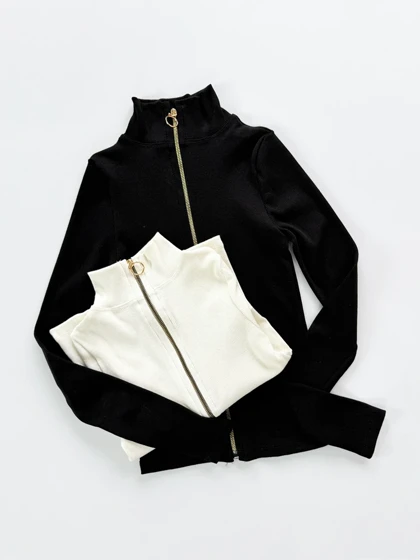 بلور کبریتی یقه ایستاده تمام زیب