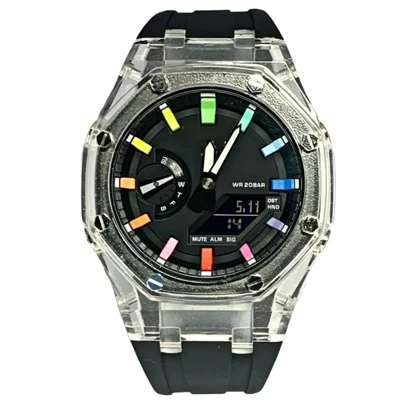 ساعت جی شاک صفحه رزین عقربه رنگی