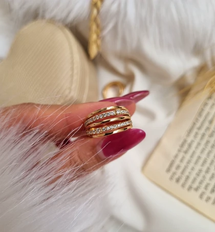 انگشتر طرح طلا ژوپینگ ماه گل