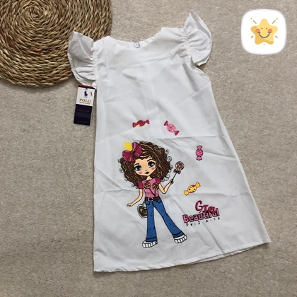 سارافون دخترانه پارچه بوگاتی چاپ دختر