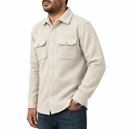 پیراهن آستین بلند پشمی ساده مردانه مدل 610399