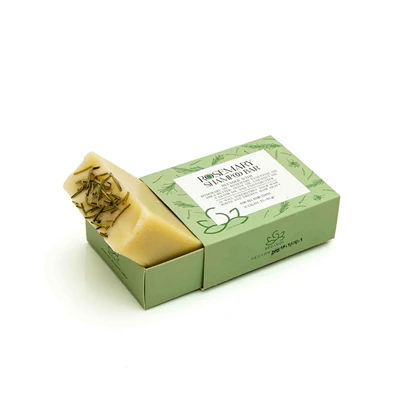 صابون رزماری دست‌ساز سزامول مناسب انواع پوست حاوی عصاره رزماری وزن 80 گرم