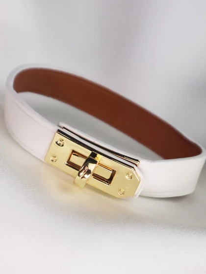 دستبند زنانه چرمی قفل هرمس کد B2122