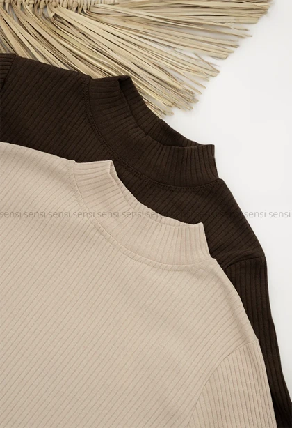 بلوز کبریتی کشی یقه ایستاده کد1004817