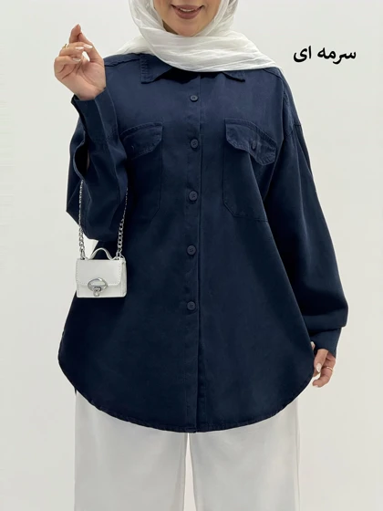 4056-شومیز کتان سیلک میلان