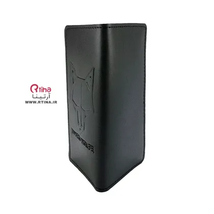 کیف پول مشکی چرم مردانه طرح گرگ WOLF