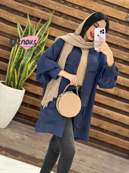 مانتو اطلسی جیب پاگون