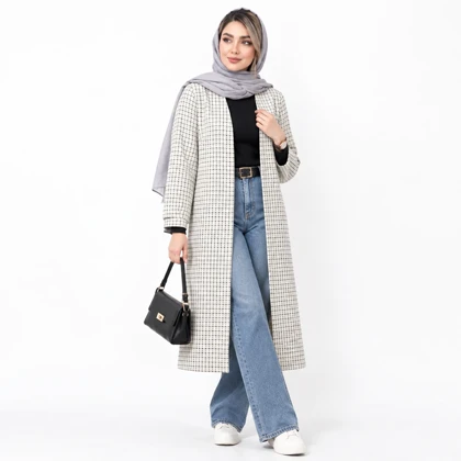 مانتو چهارخونه زنانه شانل ترک پاییزی