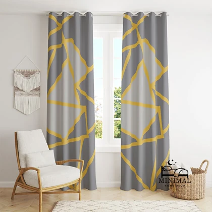 پرده اسپرت طرح هندسی مدل W5017