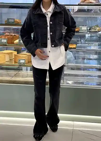 کت جین نگین زغالی 4001