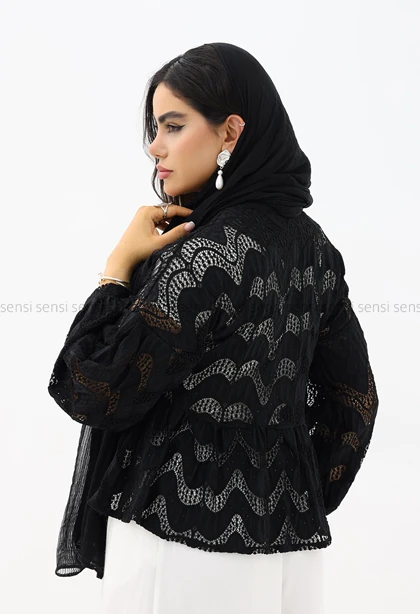 مانتو زنانه عروسکی گیپور کد1006095