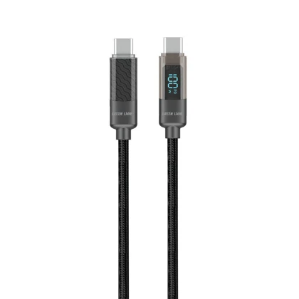 کابل شارژ نمایشگر دیجیتال USB-C به USB-C گرین گرین لاین مدل Digital Display ظرفیت 100 وات