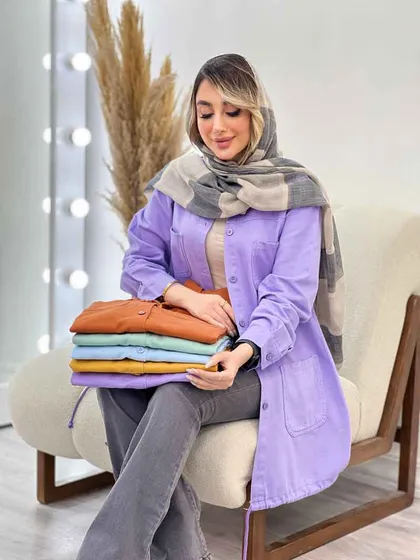مانتو جین رنگی پایین گت آوا