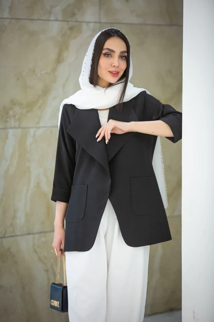 مانتو مازراتی دو جیب کوتاه مهگل