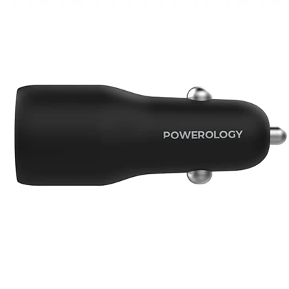 شارژر فندکی فست شارژ ماشین USB و تایپ‌سی 53 وات پاورولوژی PCCSR012